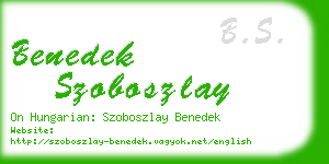 benedek szoboszlay business card